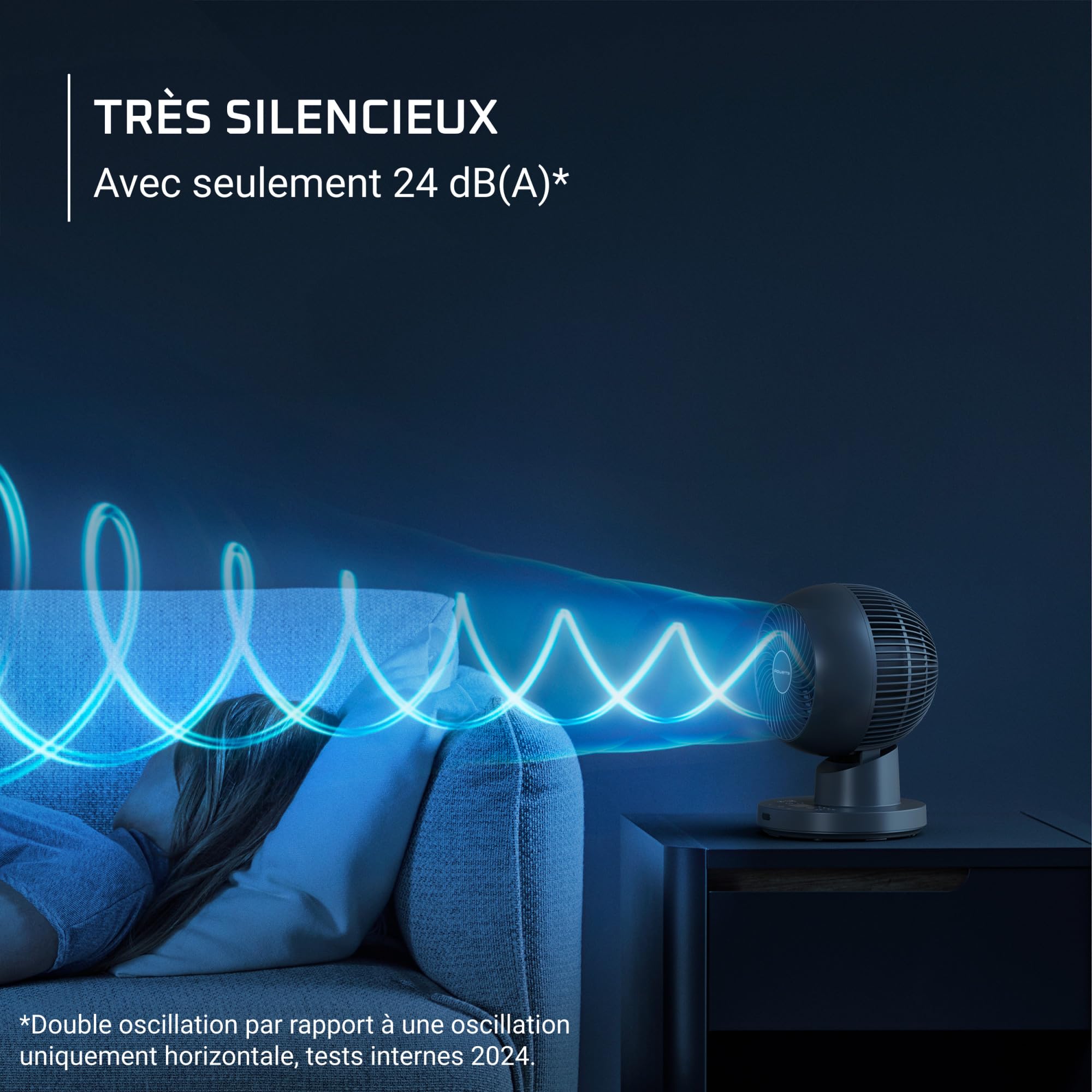 Rowenta Turbo Silence Compact 3D Desk Ventilateur de table QV2540