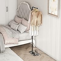 Vista 8 de Perchero de metal con acabado de base de mármol estable con ganchos de alta gama Sombreros de árbol de metal independientes fáciles de montar