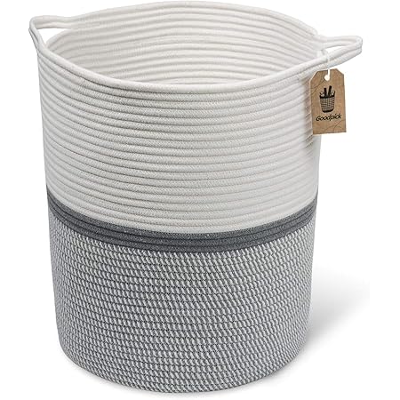 IvyH Große Baumwolle Seil Korb, Wäschekorb Baumwollseilkorb