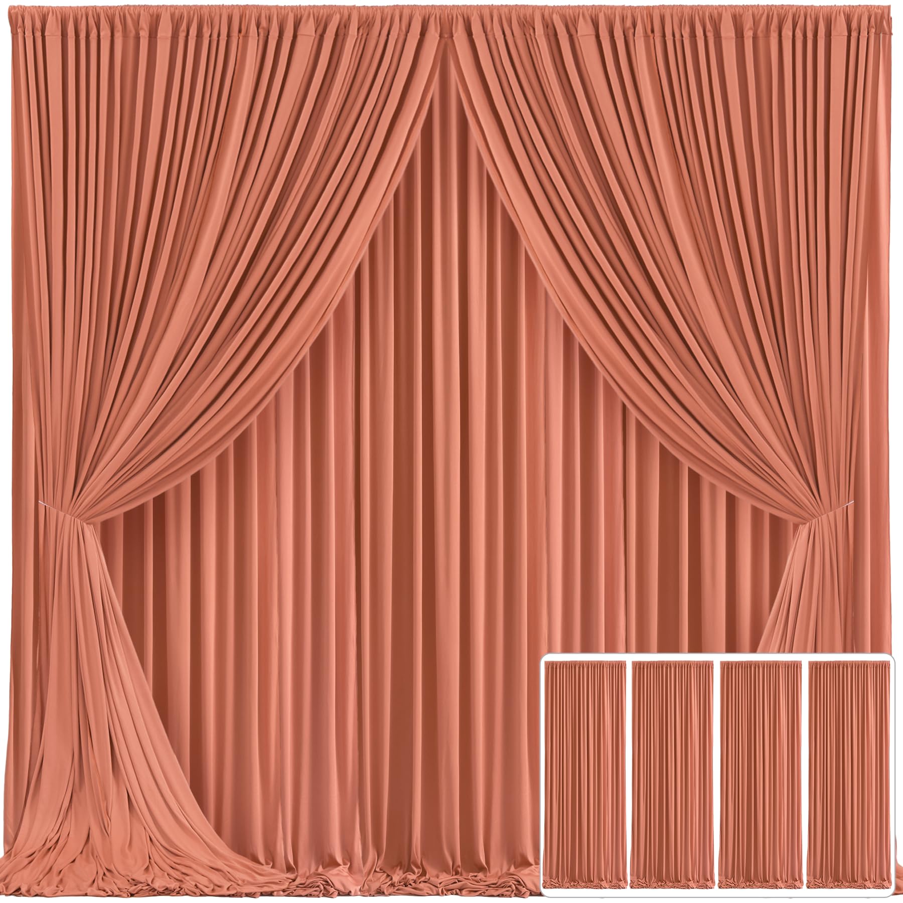 10x10 Champagne Backdrop Curtain for Parties Wedding Baby Shower Wrinkle Free Photo Curtains Backdrop Drapes Fabric Decoration for Bridal Shower 5ft x 10ft,2 Panels — view 120