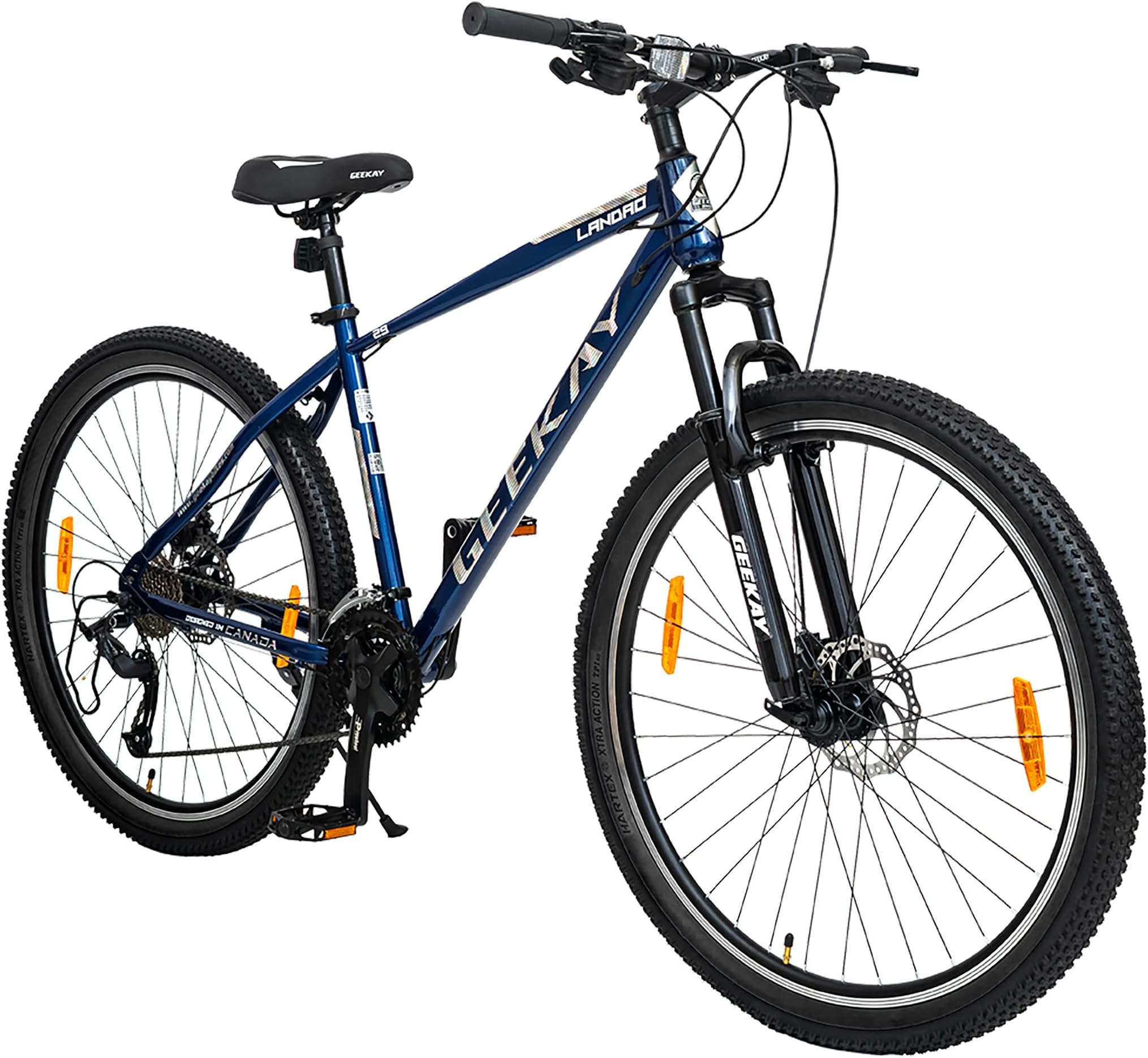 Landao 29T 21 Speed Shimano ACERA Gears with Lock-in Lockout Suspension, Dual Disc Brakes Mountain Bike for Men (Midnight Blue, 12+ Years, 29 x 2.40, 18.5 Inches Frame)