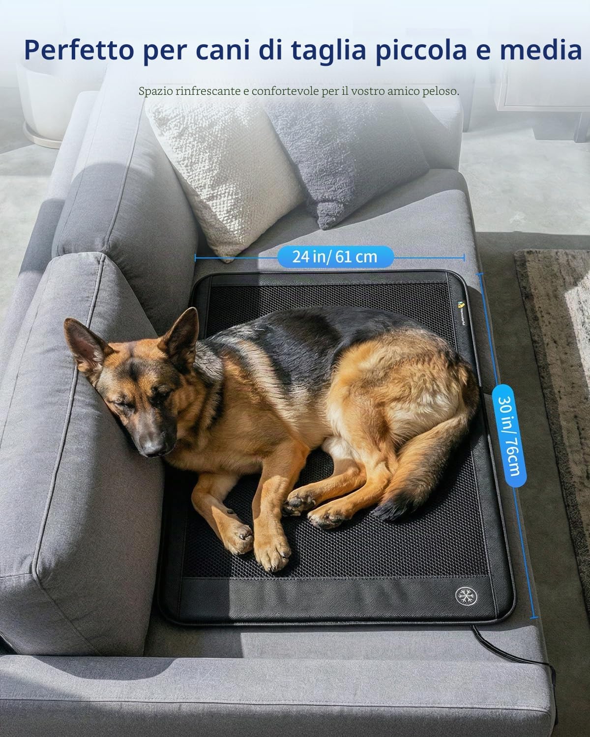 Tappetino refrigerante elettrico per cani, 76,2 x 61 cm, tappetino di raffreddamento per animali domestici per interni per cani e gatti, 3 livelli di raffreddamento, funzionamento ultra silenzioso