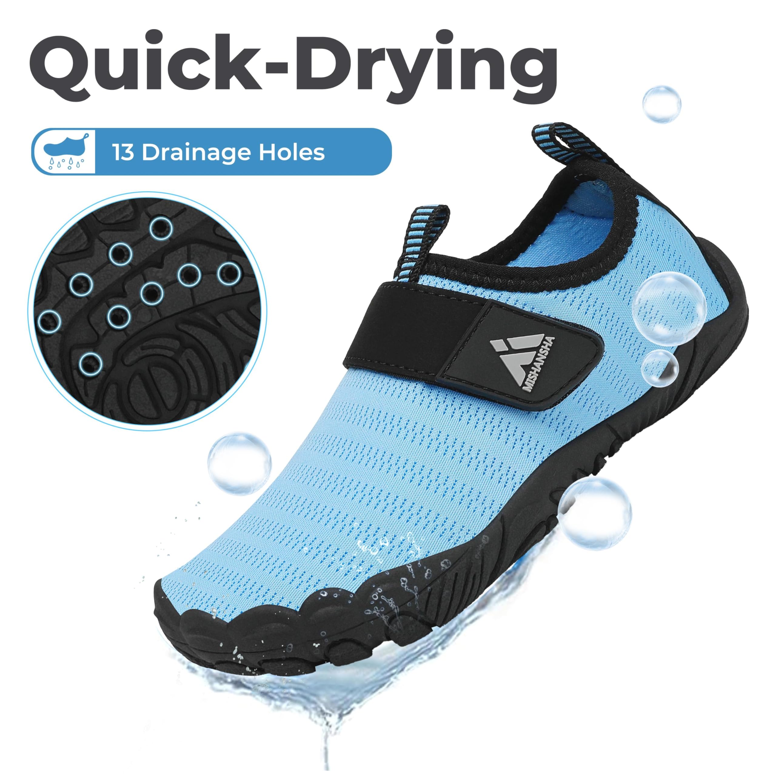 Mishansha Bambino Scarpe da Acqua Asciugatura Rapida Ragazzo Antiscivolo Scarpette Scoglio Immersione Spiaggia Surf Taglia 24-35 EU