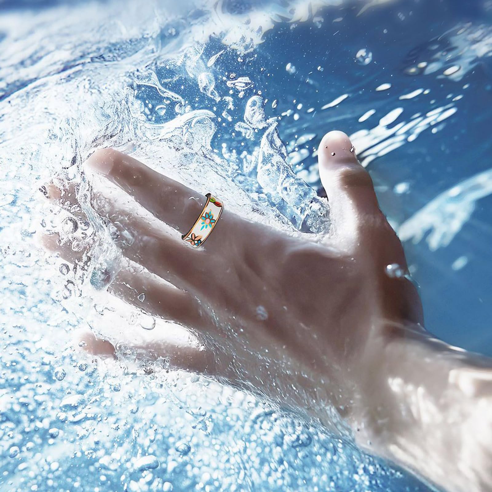 Anello intelligente per donne e uomini, anello IP68 impermeabile per fitness tracker di salute, monitoraggio del sonno e dell'attività, ricarica wireless, fotografia a distanza, senza costi mensili