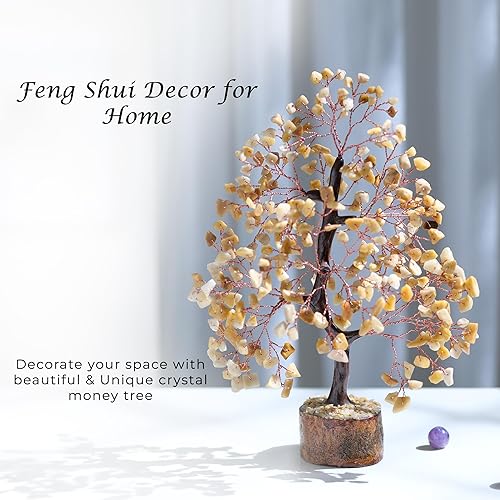 Miniatura 5 de Cristal amarillo de aventurina, árbol de dinero, espiritual, árbol de cristal, decoración de Feng Shui para el hogar, energía positiva, árbol bonsái