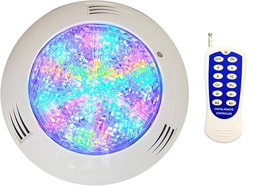 Luces LED subacuáticas para piscina, estilo de molino de viento de 18 W, cambio de color RGB, 12 V CA, montaje en superficie de pared, impermeable