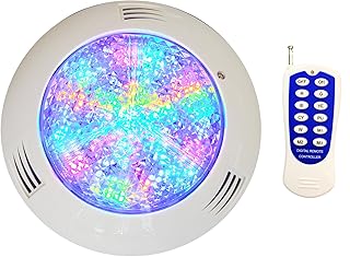 CNBRIGHTER LED Underwater Swimming Pool Lights, 18W Windmilling Style RGB Color Changing, 12V AC, 20ft/6m Cord Wall Surface Mounted, IP68 Waterproof, with Remote Controller