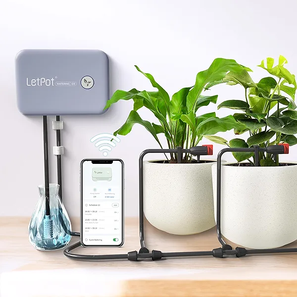 LetPot Automatic Watering System for Potted Plants, Drip Irrigation Kit System, Smart Plant Watering Devices for Indoor Outdoor, Water Shortage Remind, IPX66 （Grey Gen-3 Grey
