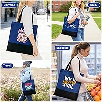 Vista 2 de Bolsa de lona estética [A0] Azul/Negro