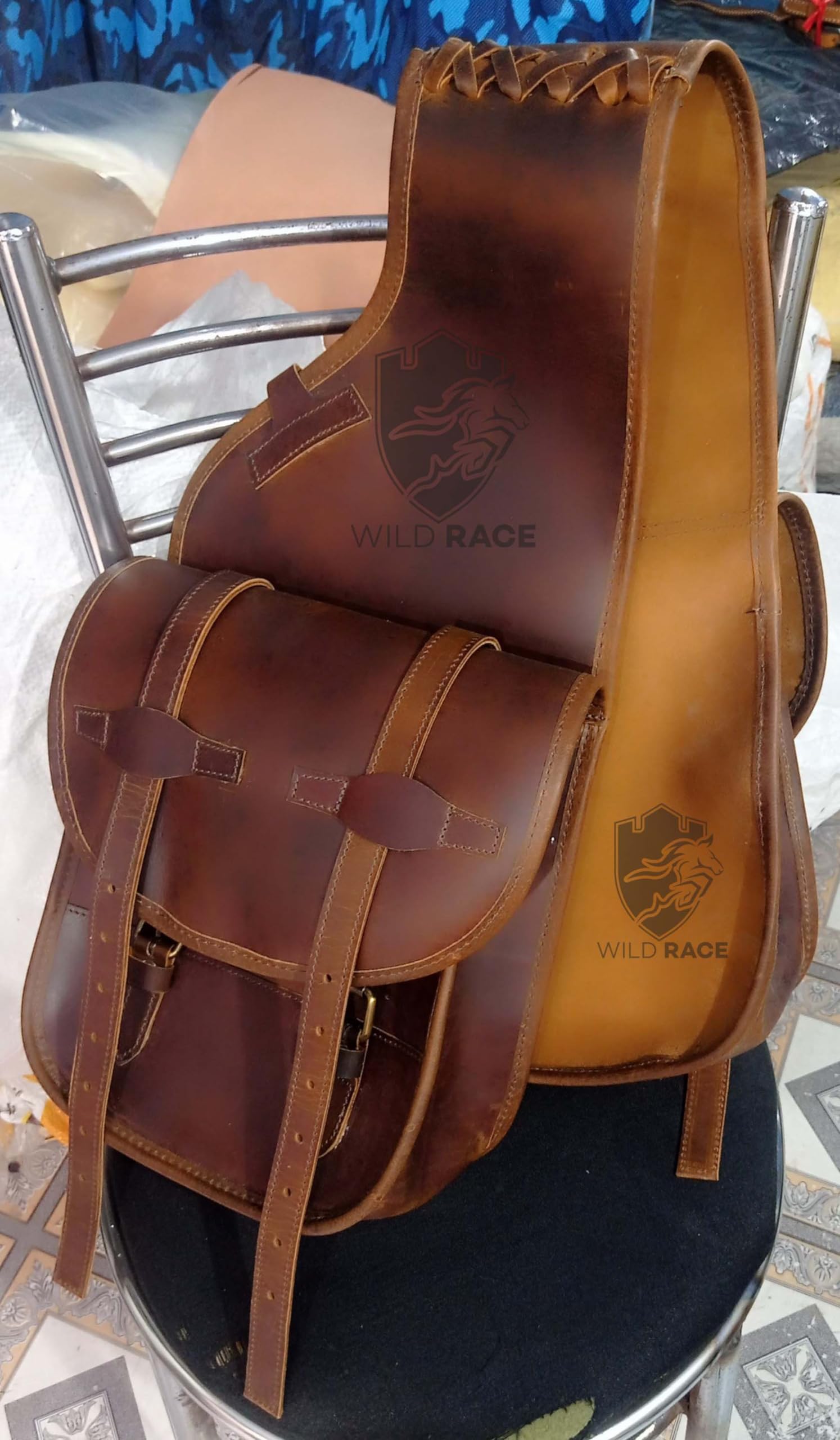 Western Horse Leather Saddle Bag Heavy Duty Traditional Trail Ride | Saddle Bag | Horse Saddle Bag | Western Saddle Bag | Leather Saddle Bags for Horses (Color-32)