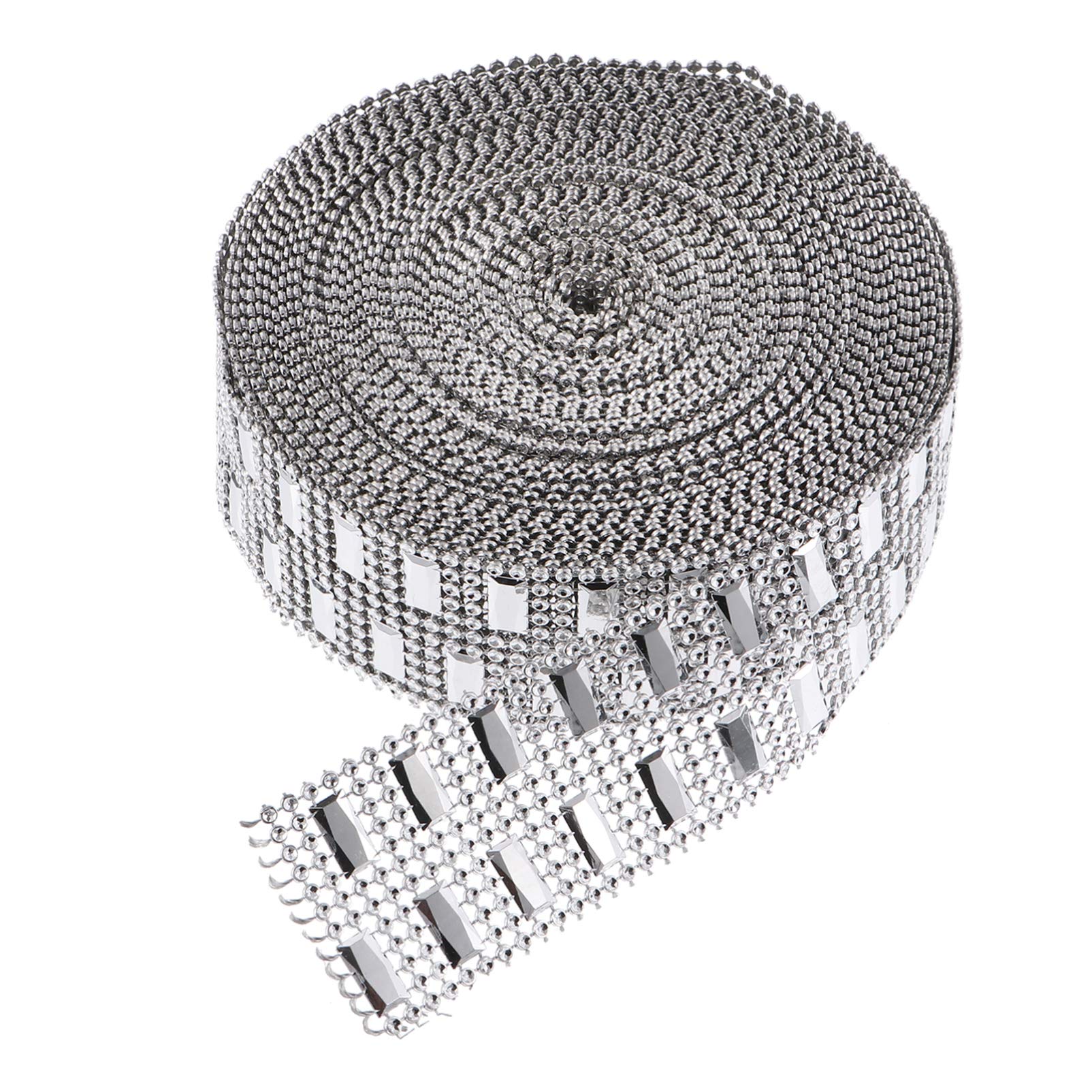 1 Rolle Bänder Bling Banding Bouquet Trim Gürtel Kristall Kleidung Handwerk DIY Applikation Reihe Dusche Schöne Funkelnde Strass Silber Kunstband Party Nähen Hochzeit Acryl