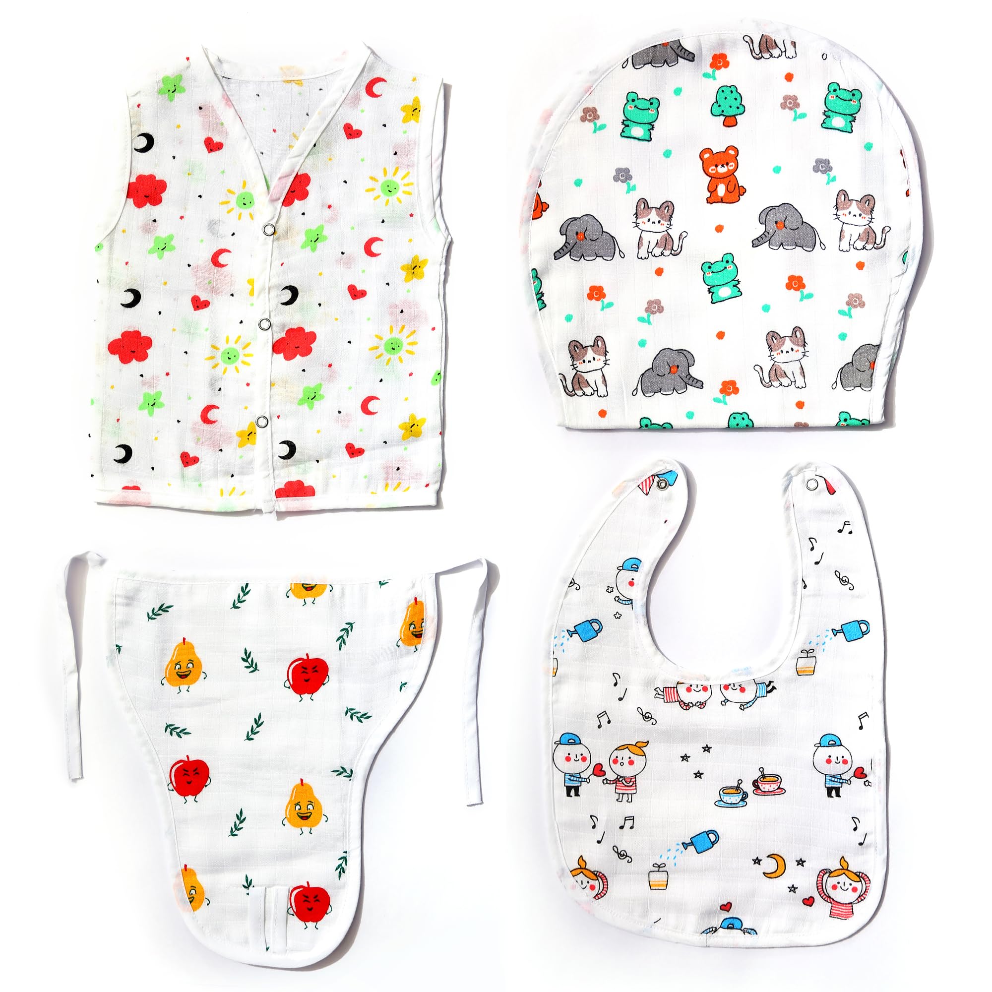 New Born Baby Essential Clothes (0–3 Months) | Ultra Soft Muslin Combo Set | New Born Dress for Boys and Girls | Baby Shower Gifts Set | Hopital Kit | Print May Vary-picture-22