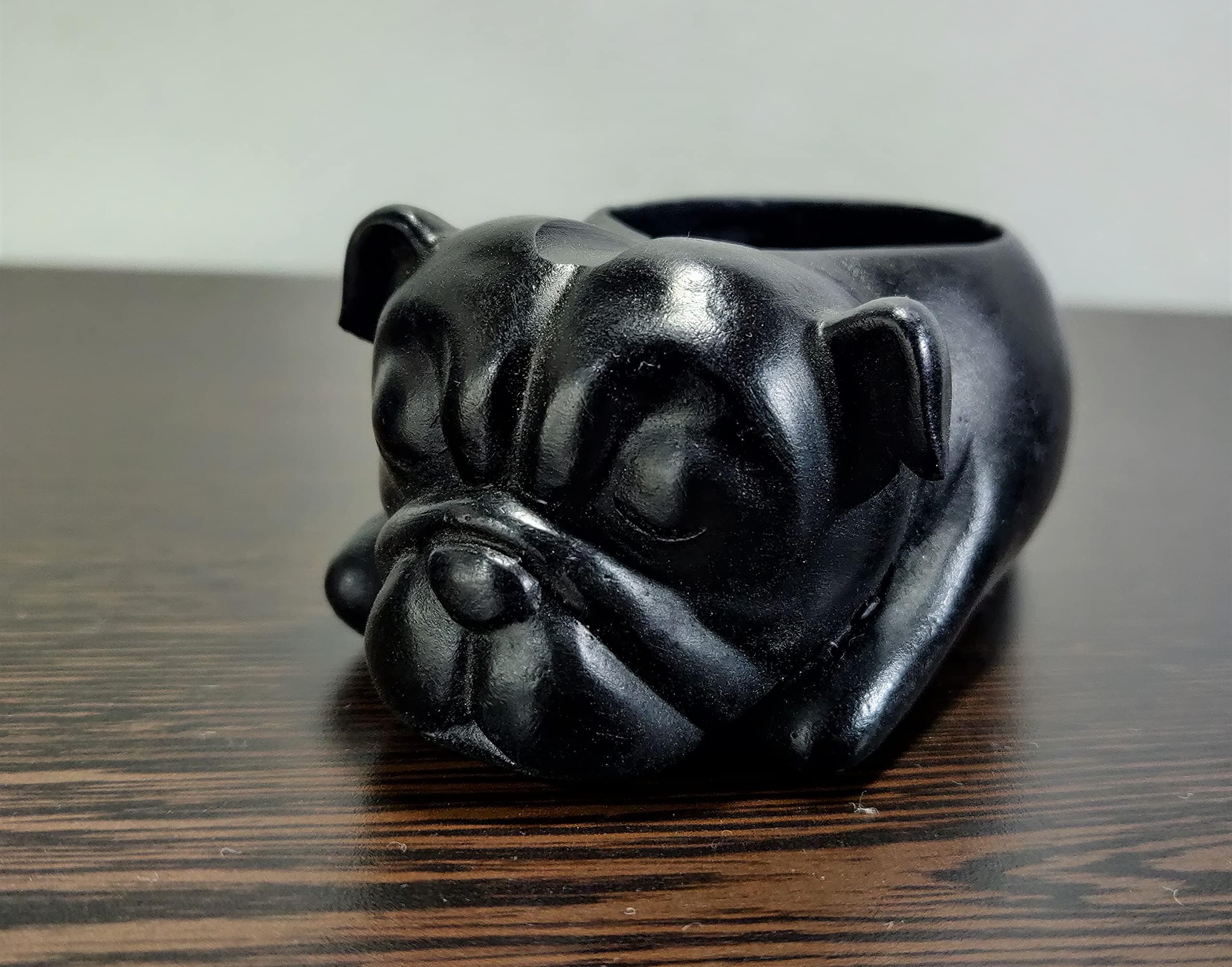 Inara Creation Dog Ashtray Smoking for Home, Office and Bar (Black)