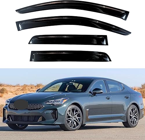 Miniatura 12 de KPY Moldura deflectora de viento con protección contra la lluvia compatible con Mazda 6 Sedan 2004-2013, 4 unidades, para ventana lateral