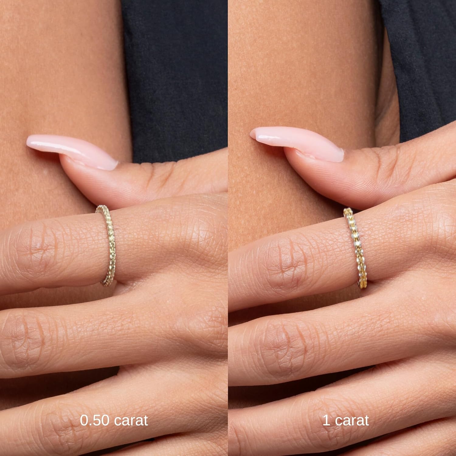 Amazon Essentials IGI Certified 0.5 Carat Lab Grown Diamond Eternity Band in 14k Yellow Gold (VS1-VS2 Clarity, G-H Color) - Size 5 - Image 4