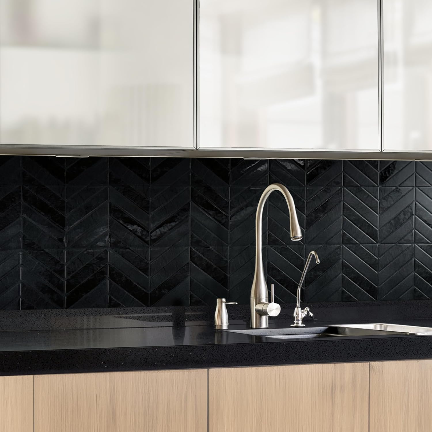 SMART TILES Peel and Stick Backsplash - 5 Sheets of 11.43" x 9" - 3D Adhesive Peel and Stick Tile Backsplash for Kitchen, Bathroom, Wall Tile