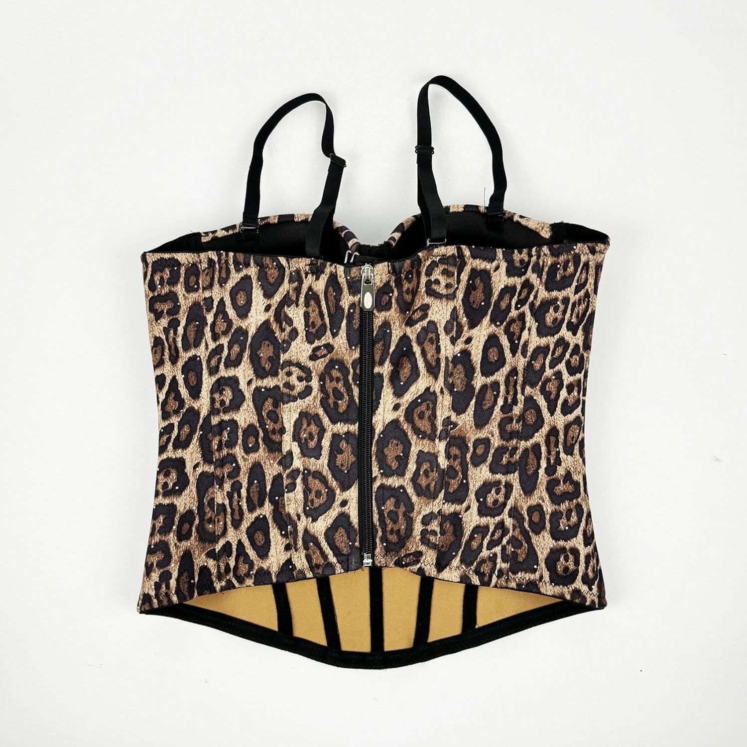 VEENDEO Women's Leopard Print Overbust Lace Corset Bustier Top Shapewear - Image 4