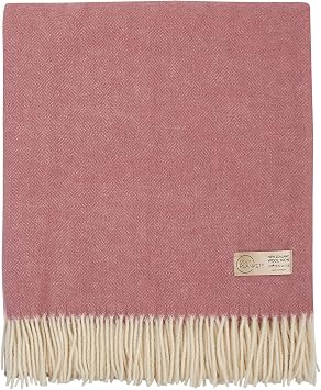 | Wool Blanket/Throw | 100% New Zealand Wool | Perfect for Home and Outdoors | Virgin Wool Throw with Fringes 67"x79" 170 x 200 cm