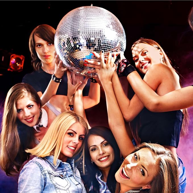 Bola Espejada Disco 16" Reflectiva Plata Grande miniatura 7