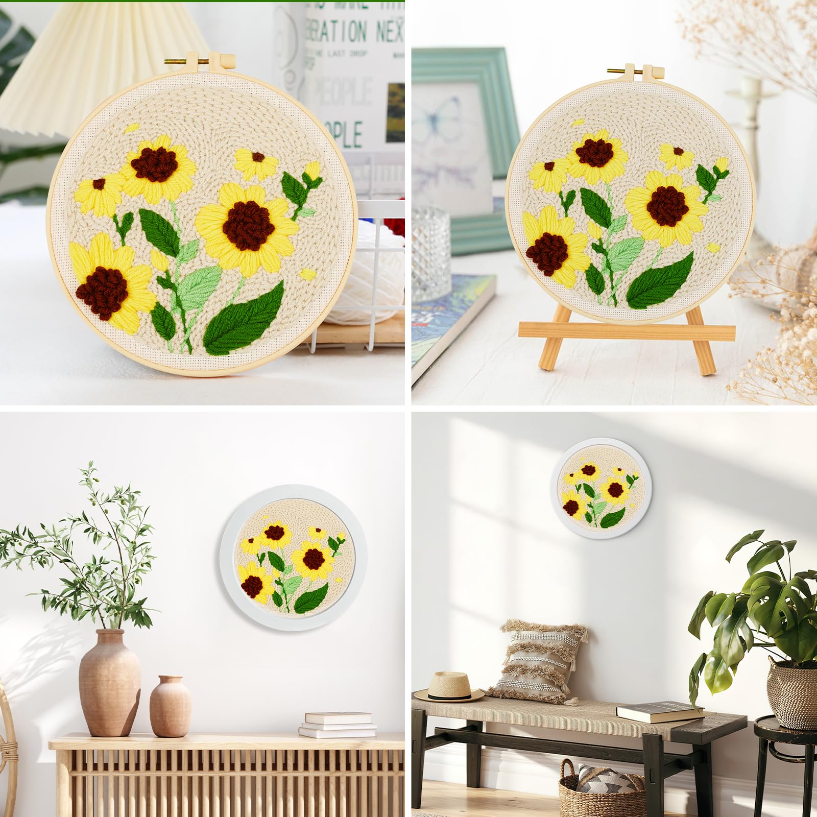 Kit Démarrage Punch Needle JSRQT - Broderie DIY Fleurs Et Plantes - Pour Débutants Et Adultes
