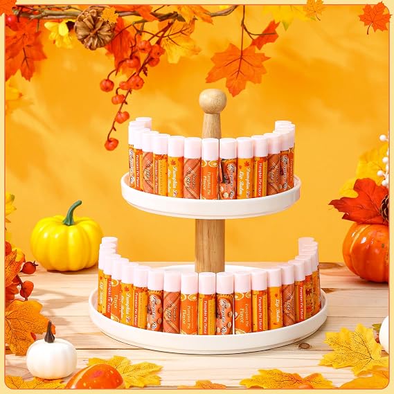 Siifert 15 Pcs Fall Party Favors Pumpkin Pie Lip Balms Bulk for Women