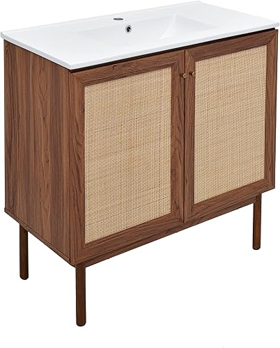 Vista 257 de Swiss Madison Classe - Lavabo de baño de roble de 24 pulgadas incluido