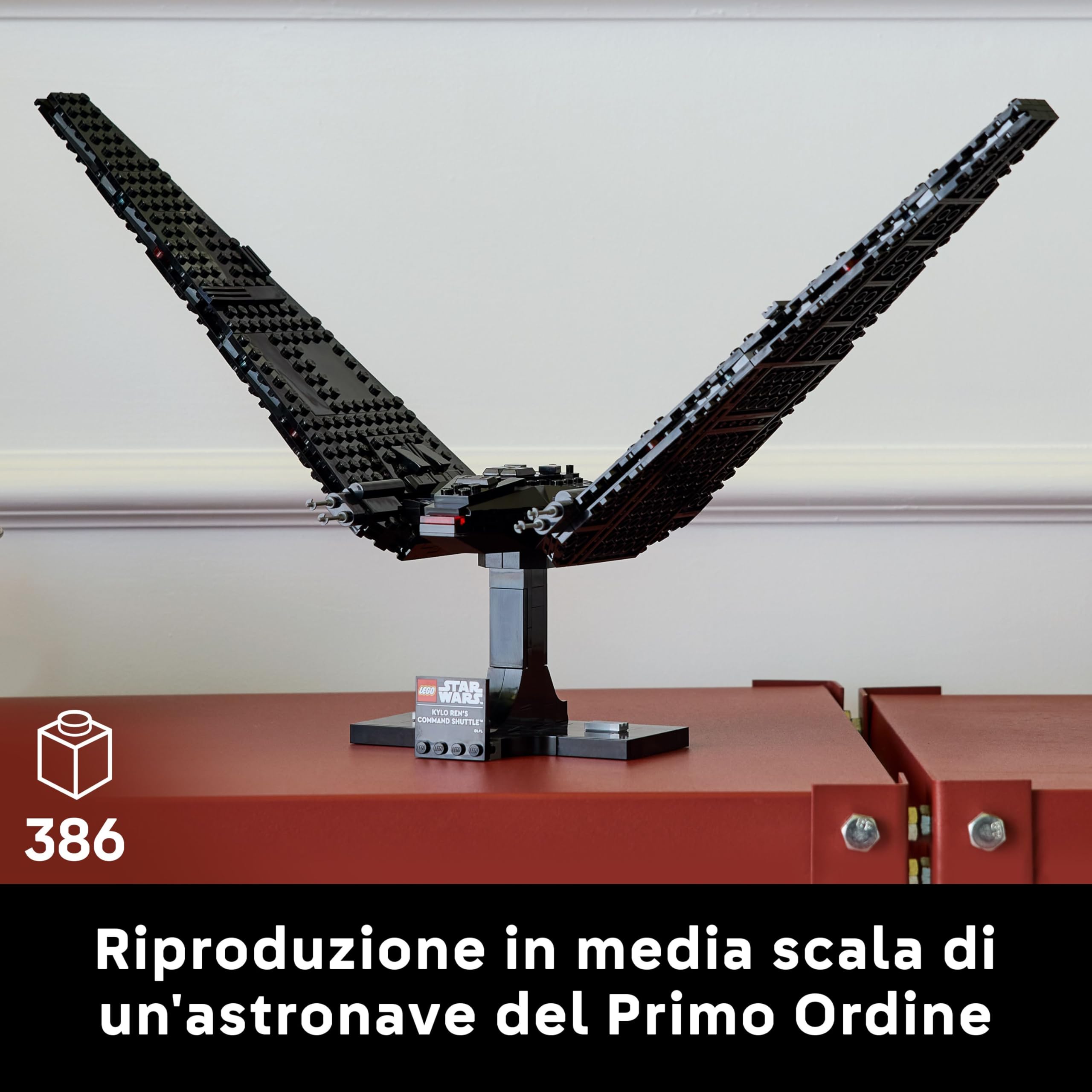 LEGO Star Wars 75406 Shuttle di Comando di Kylo Ren - Modellino da Costruire per Adulti di Astronave con Ali Mobili - Set da Collezione con Supporto e Targhetta - Regalo da Il Risveglio della Forza