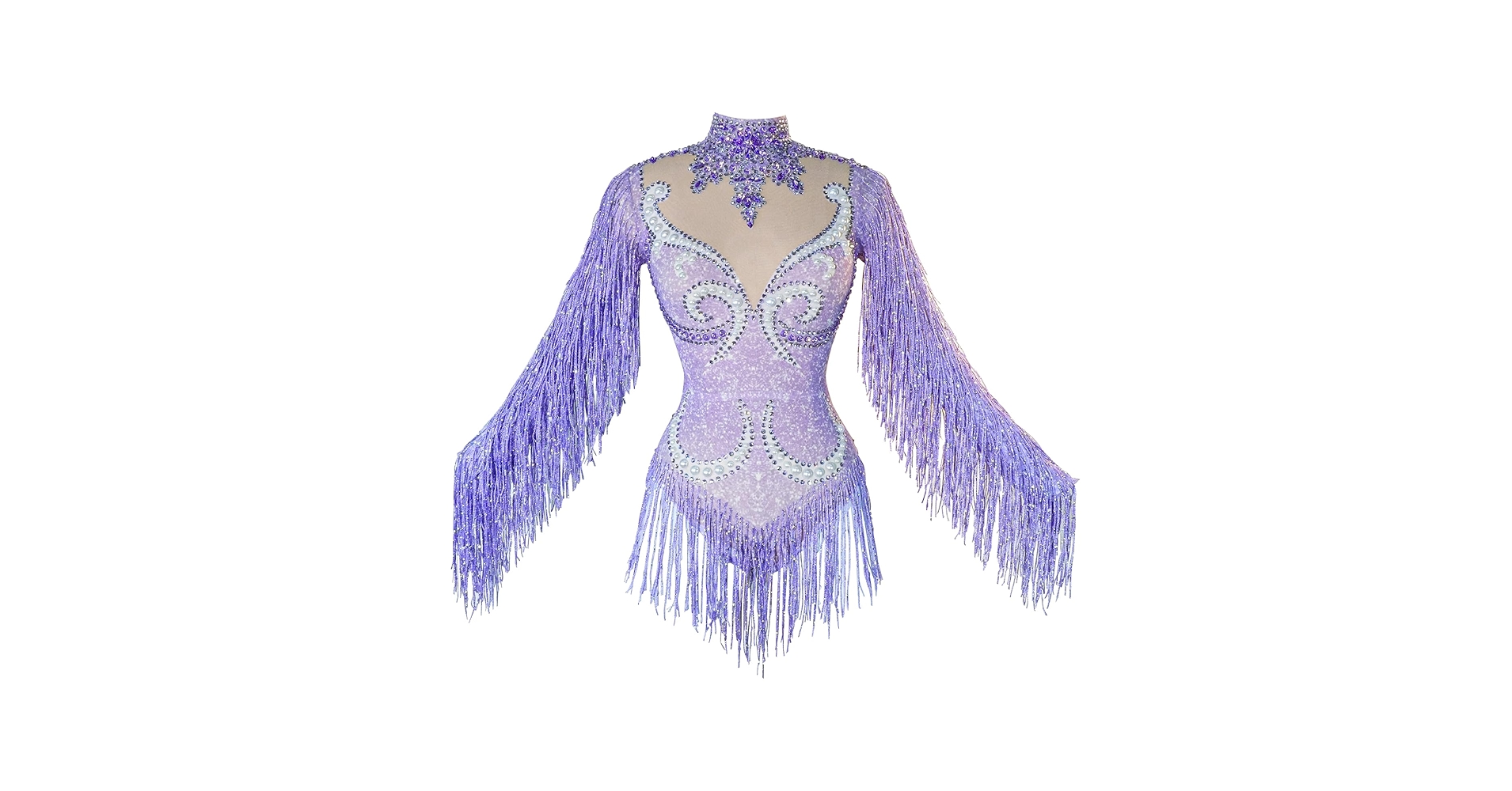 Amazon.com: Youmeisha Sexy Fringe Rhinestone Bodysuit Mesh