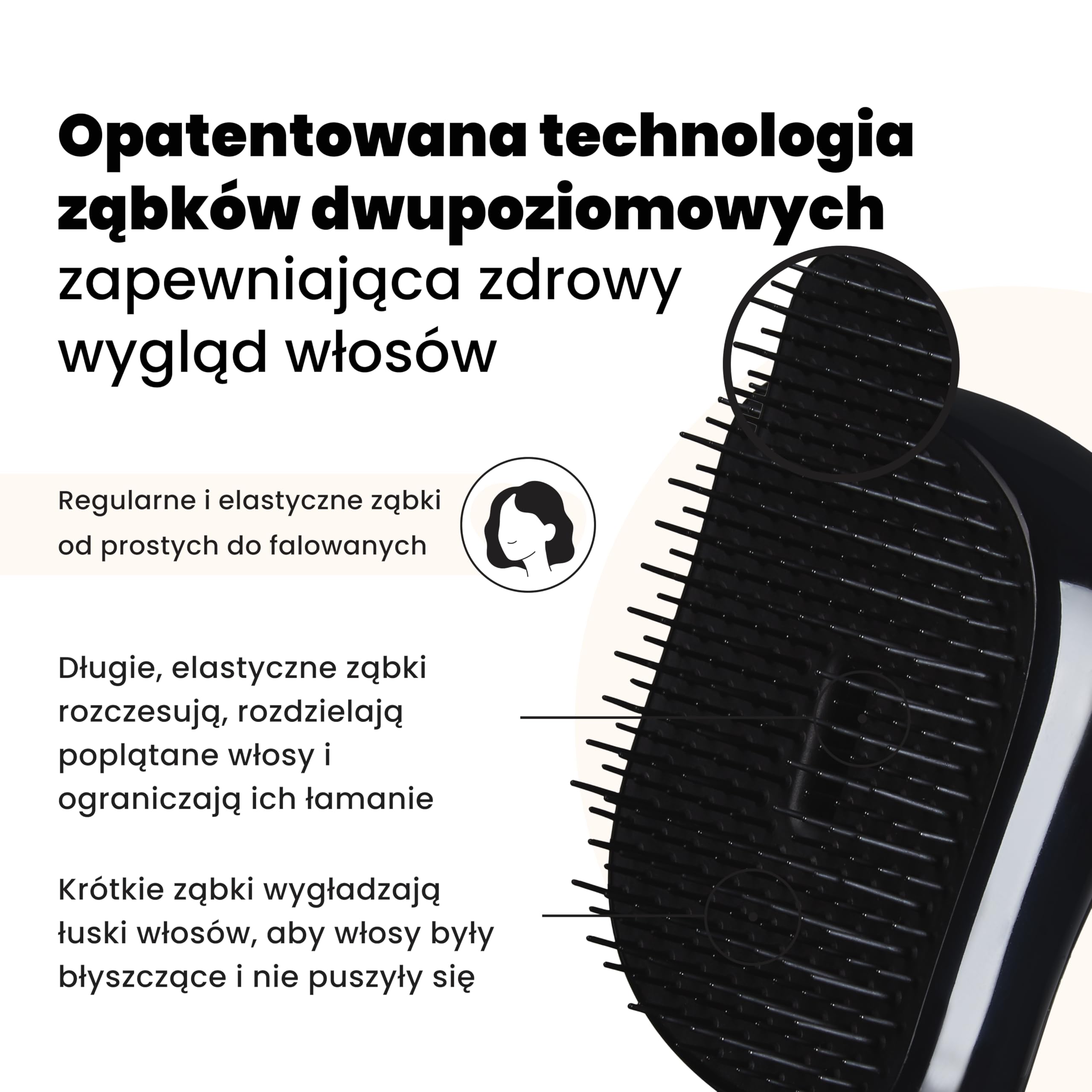 Tangle Teezer Compact Styler - do włosów mokrych i suchych - szczotka do rozczesywania wszystkich rodzajów włosów - idealna szczotka podróżna z pokrowcem ochronnym - Czerń/różowe złoto
