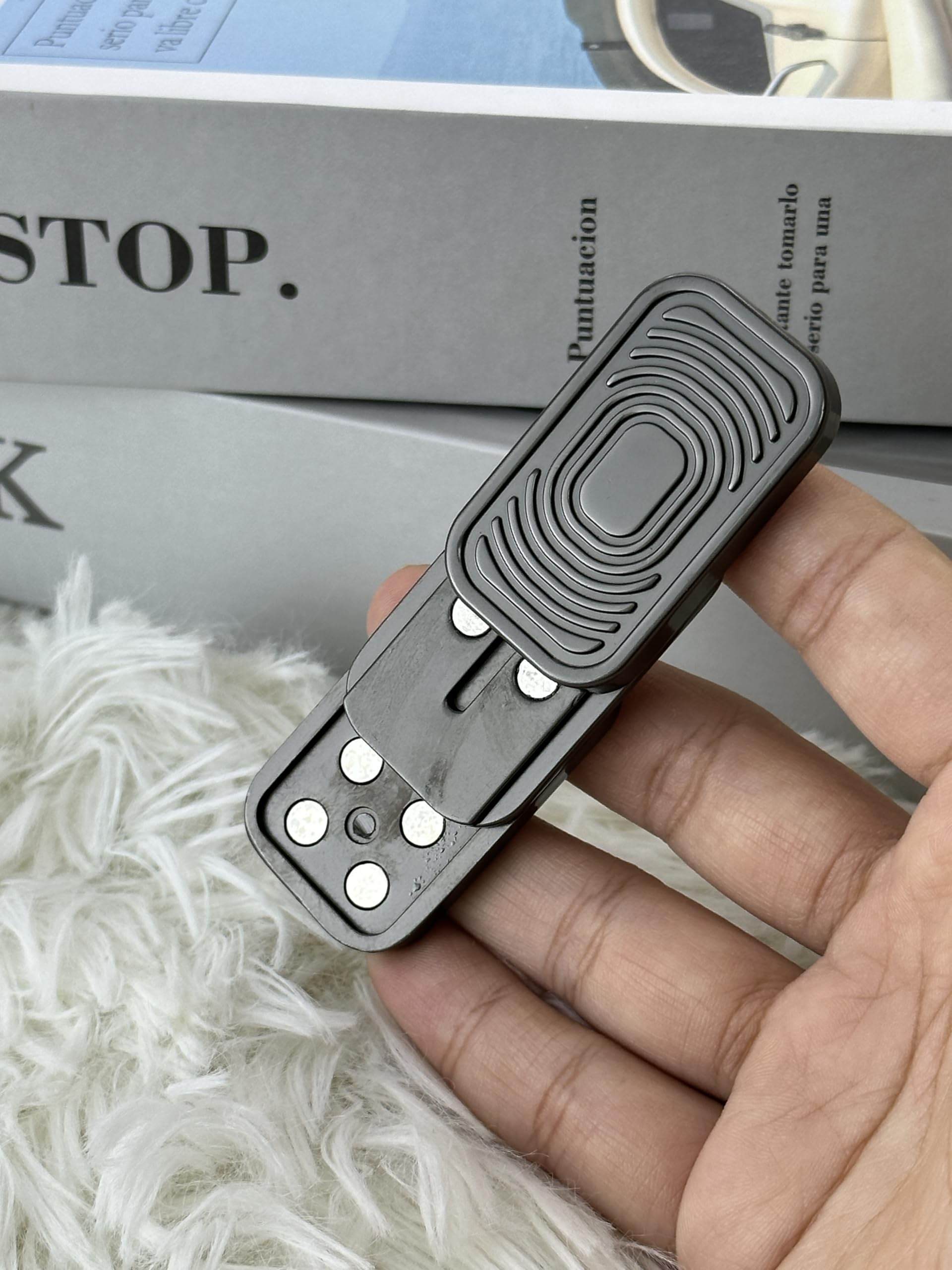 T-Conceal Push Card CP3 EDC Fidget Sliders Fidget Stress Relief Adults Magnetic Metal Toys, Silver, Small - Image 4