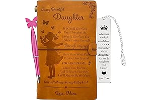 Daughter Journal from Mom, Daughter Leather Pink Journal with Bookmark, Gift for...