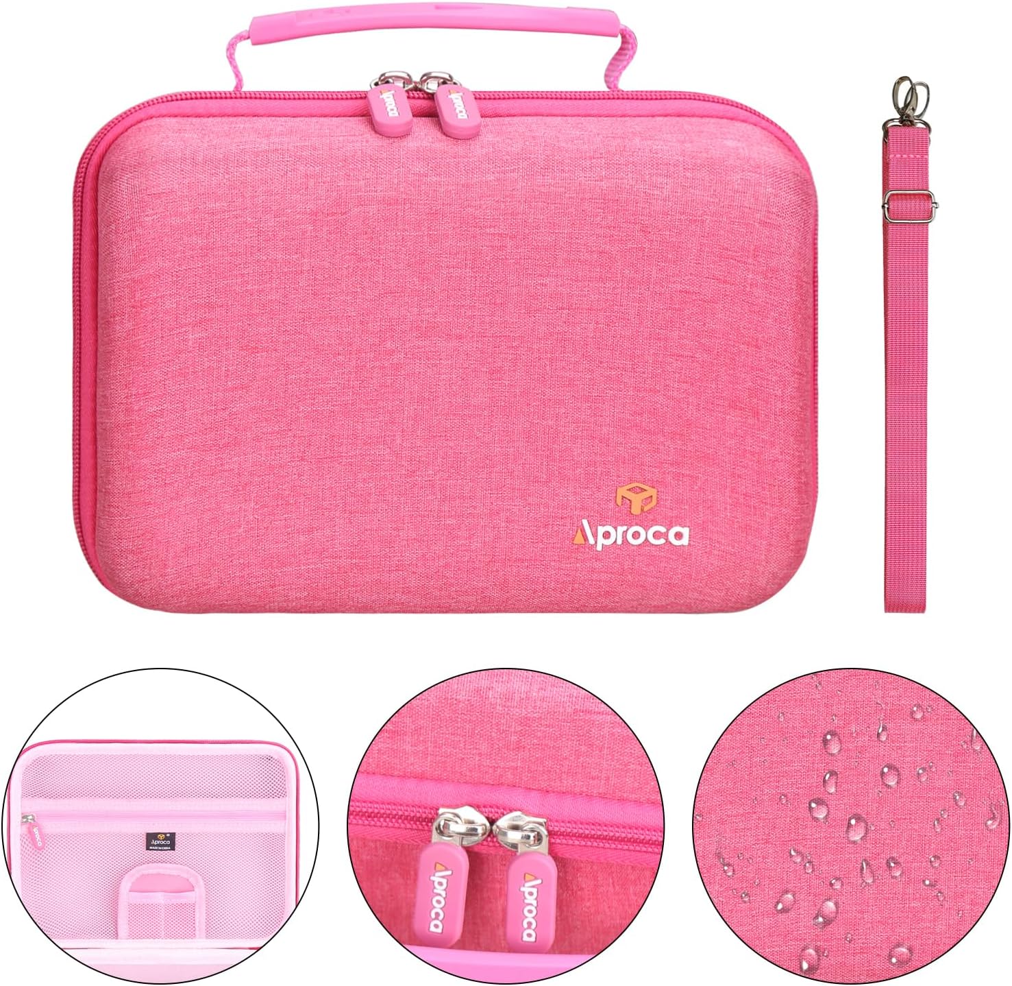 Aproca Camera Case for Canon EOS Rebel T7, R50, R6 Mark II, R100, R50 V, R8, T6, R10, SL3, R5 Mark II, 5D Mark IV, R7, 90D, R5, T100 Camera, Lens, Tripod with 4 DIY Dividers and a Shoulder Strap-Pink