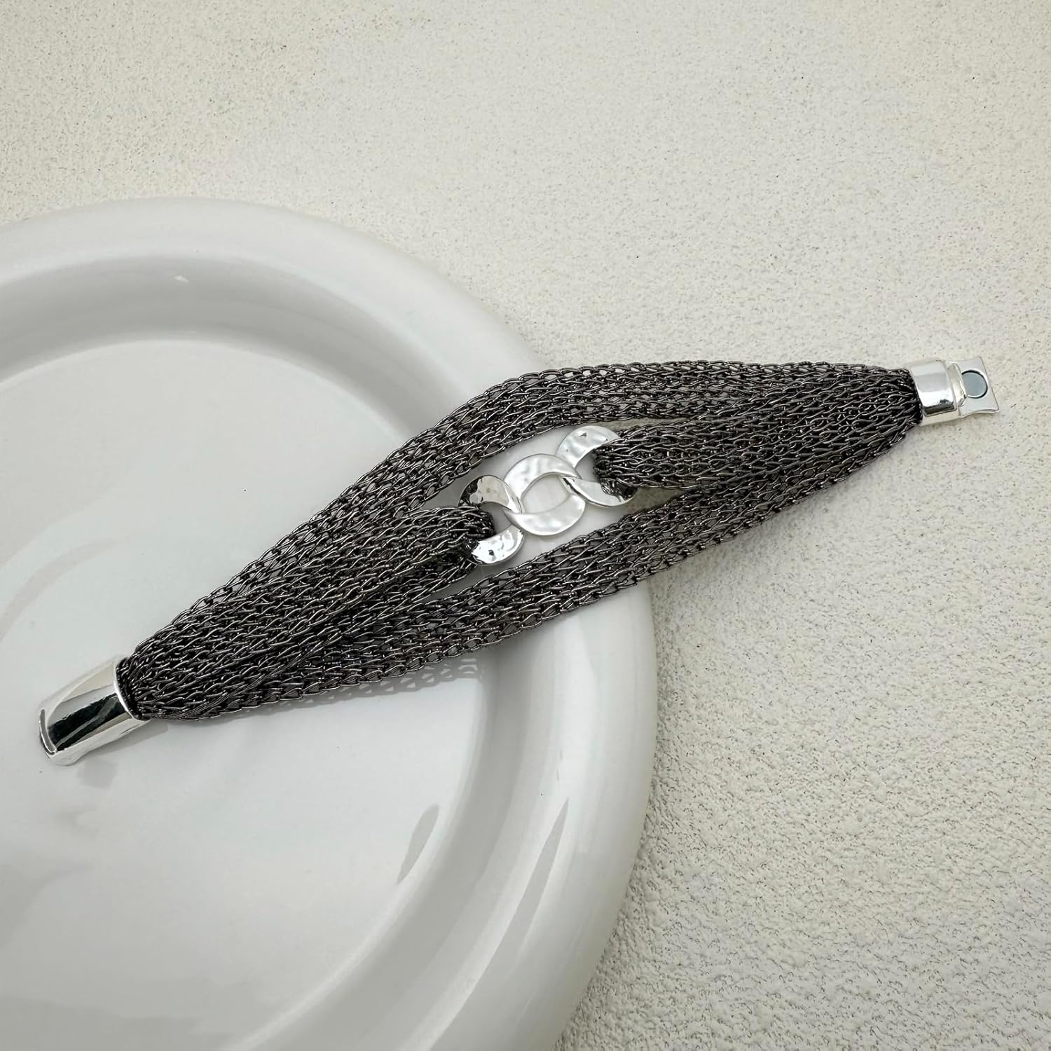 Gold Bracelet for Women Multi Chain Mesh Bracelet Wisted Orb Circle Disc Mesh Wrap bracelet for Women Statement Jewelry - Image 5