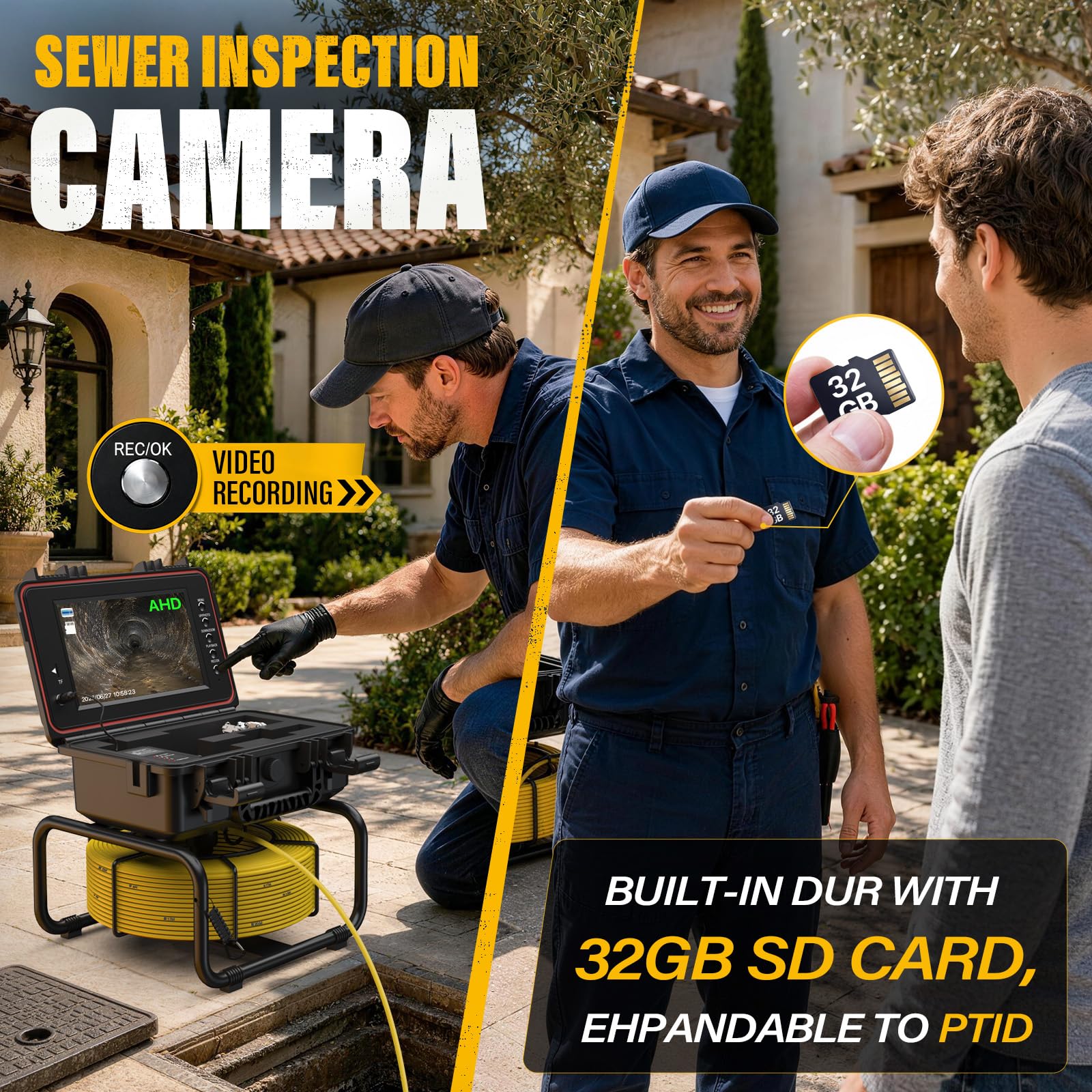 165FT/50M self-Leveling Sewer Camera for Pipe and Drainage Pipe Inspection — Amazon image 5