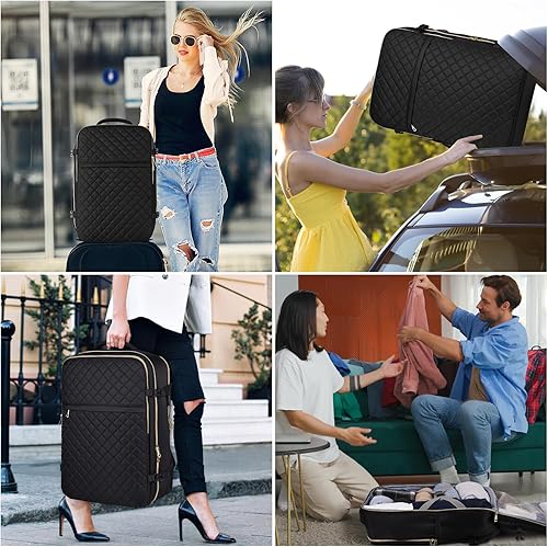 Miniatura 8 de MOMUVO Mochila de viaje grande para mujer, mochila de mano aprobada por vuelo con 3 cubos de embalaje, resistente al agua, antirrobo, para laptop de