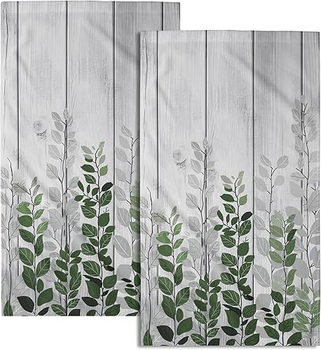 Vista 393 de Giwawa Juego de 2 toallas de mano de hojas marrones, toallas de baño bohemias suaves y delgadas, altamente absorbentes, decorativas, para cocina