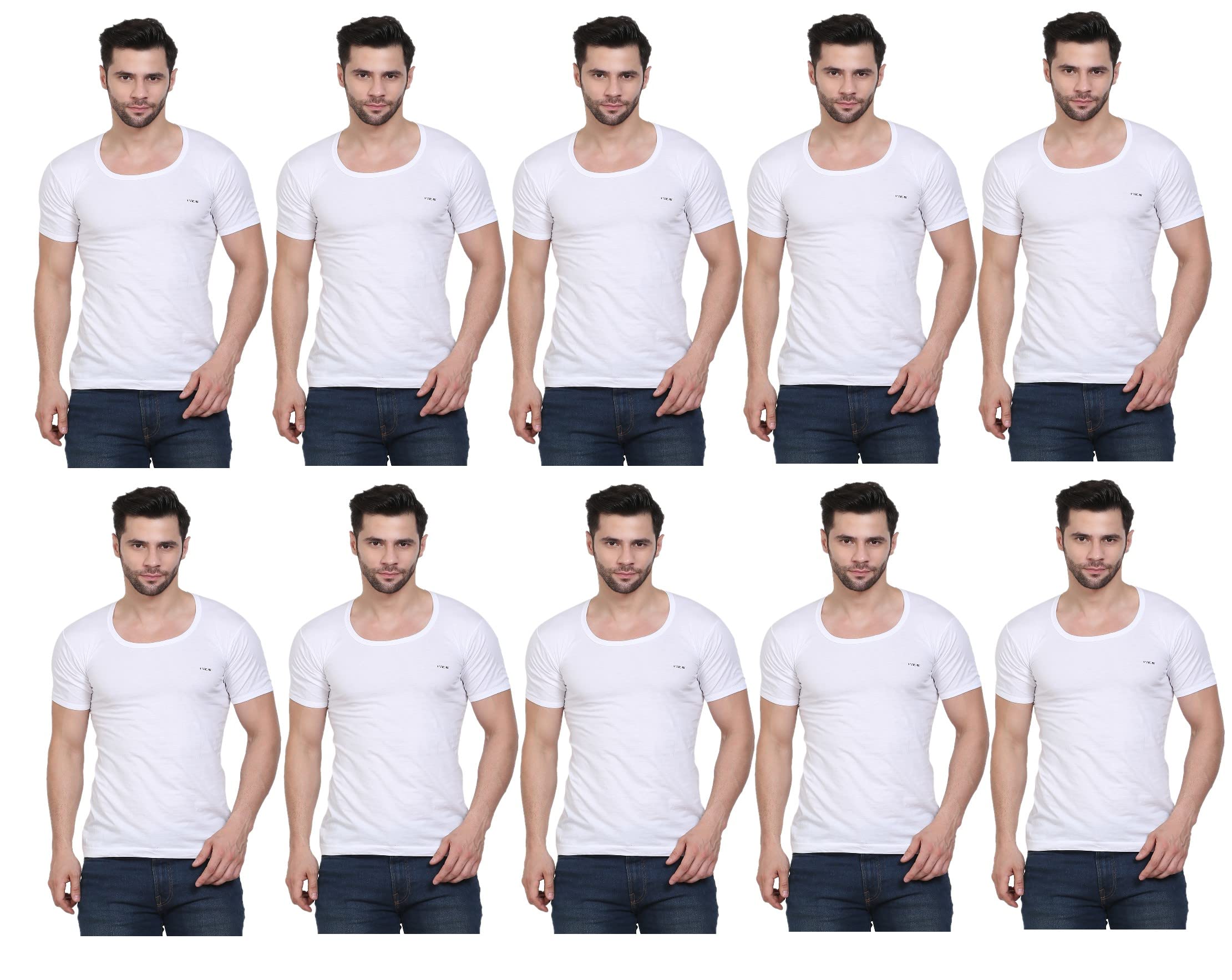 iwear trendz Classic Plus Vest Men Vest Half Sleeve White (Pack of 10) (Undershirt, Inner Vest, Cotton Vest)-picture-11