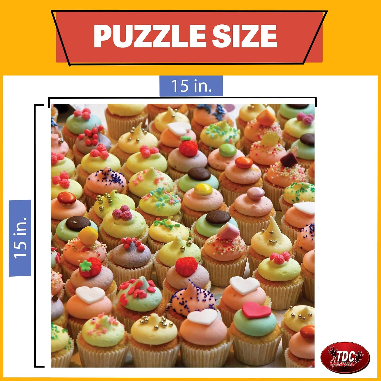 TDC Games World’s Most Difficult Jigsaw Puzzle, Double Sided Cupcakes - 500 pieces
