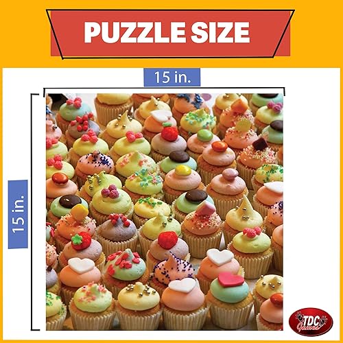 Miniatura 4 de TDC Games Rompecabezas más difícil del mundo, cupcakes de doble cara, 500 piezas