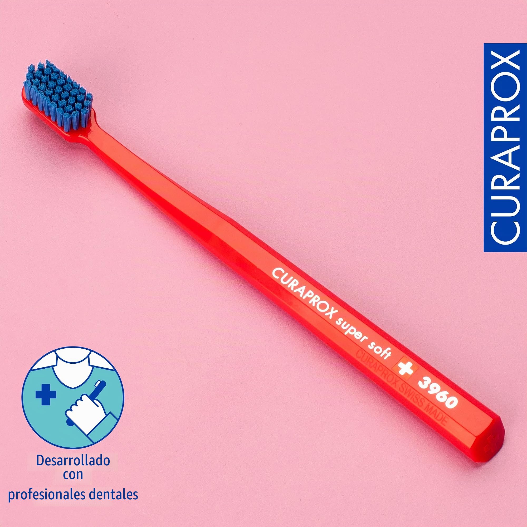 Curaprox 6 x cepillo dental CS 3960 Super Soft - Cepillo dental manual para adultos con cerdas CUREN 3960 Super Soft - 6 piezas, color aleatorio