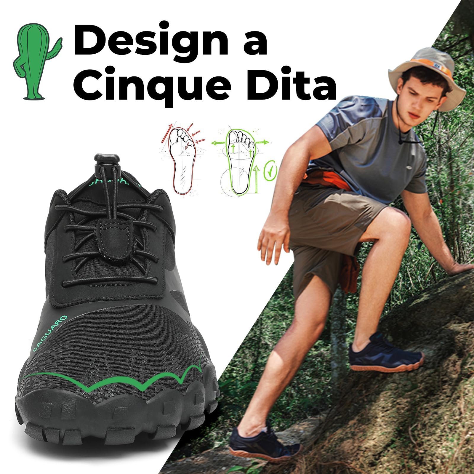 SAGUARO Scarpe Barefoot Shoes Minimaliste Scarpe da Trail Running Uomo Donna Gr.36-48