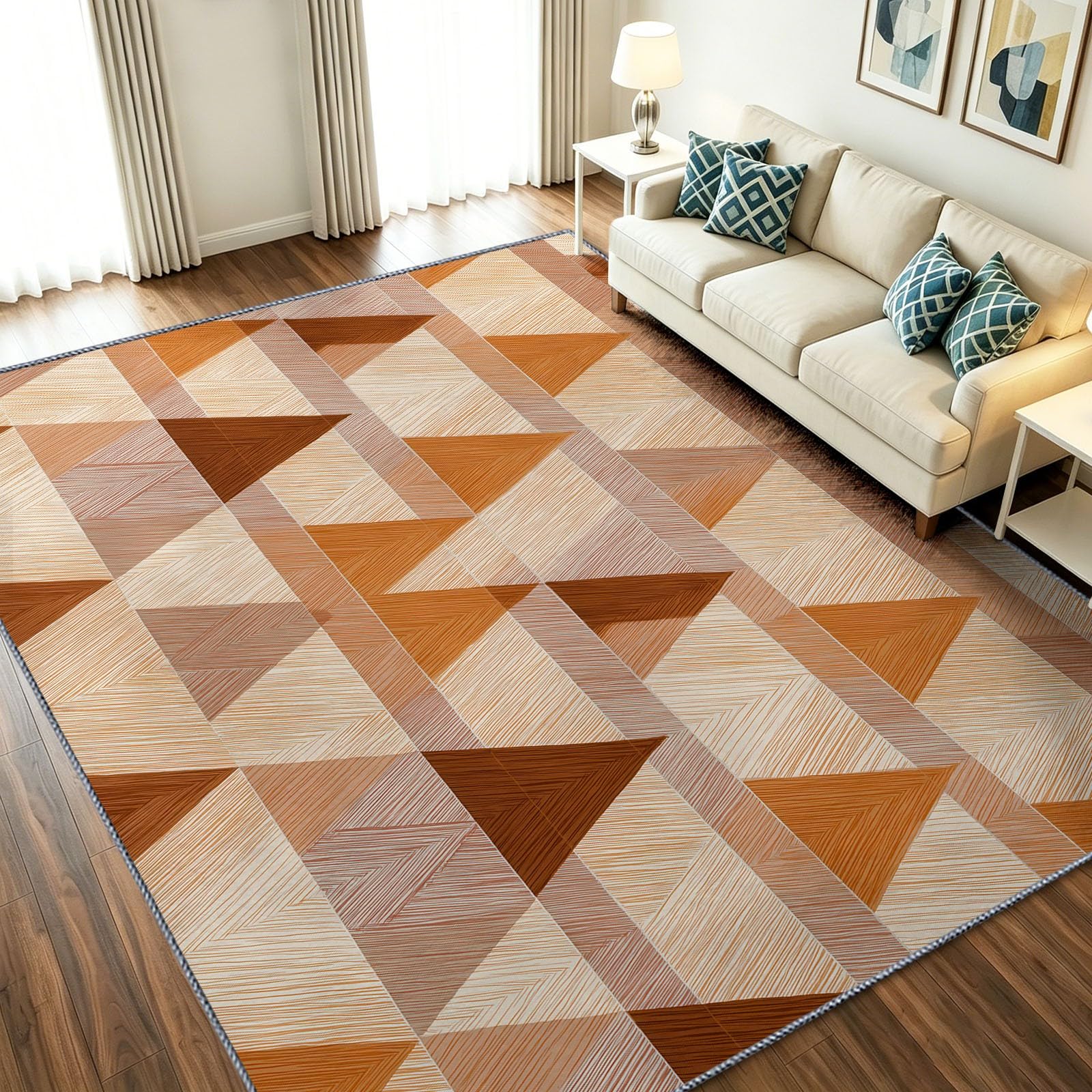 Tapis de salon lavable en machine 120x170 cm antidérapant et doux