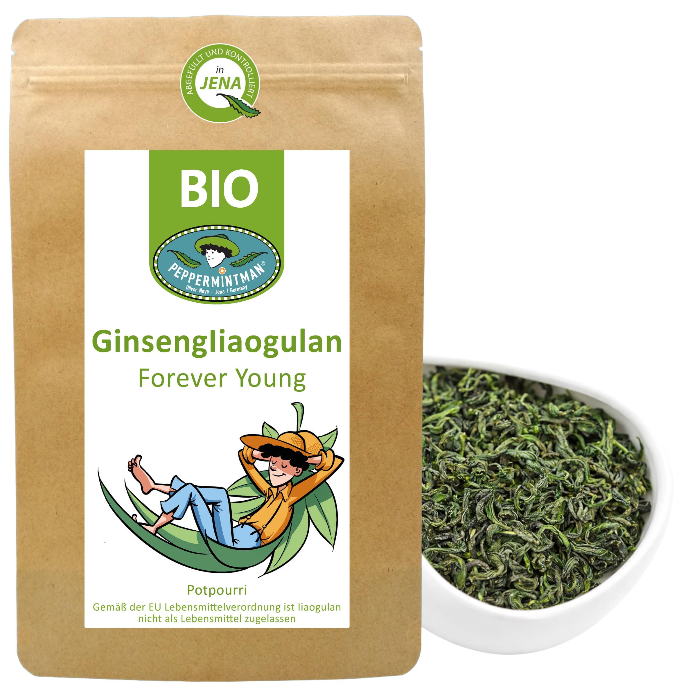 Ginsengblätter 1000 g - Forever Young - traditionelle gerollte Blätter - PEPPERMINTMAN - Potpourri