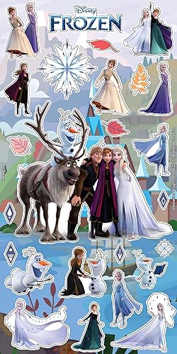 Disney Frozen Temporary Tattoo and Sticker Set - Frozen Party Favors Bundle with 50 Temporary Tattoos and 150 Stickers Featuring Elsa, Anna, More | Disney Princess Party Supplies