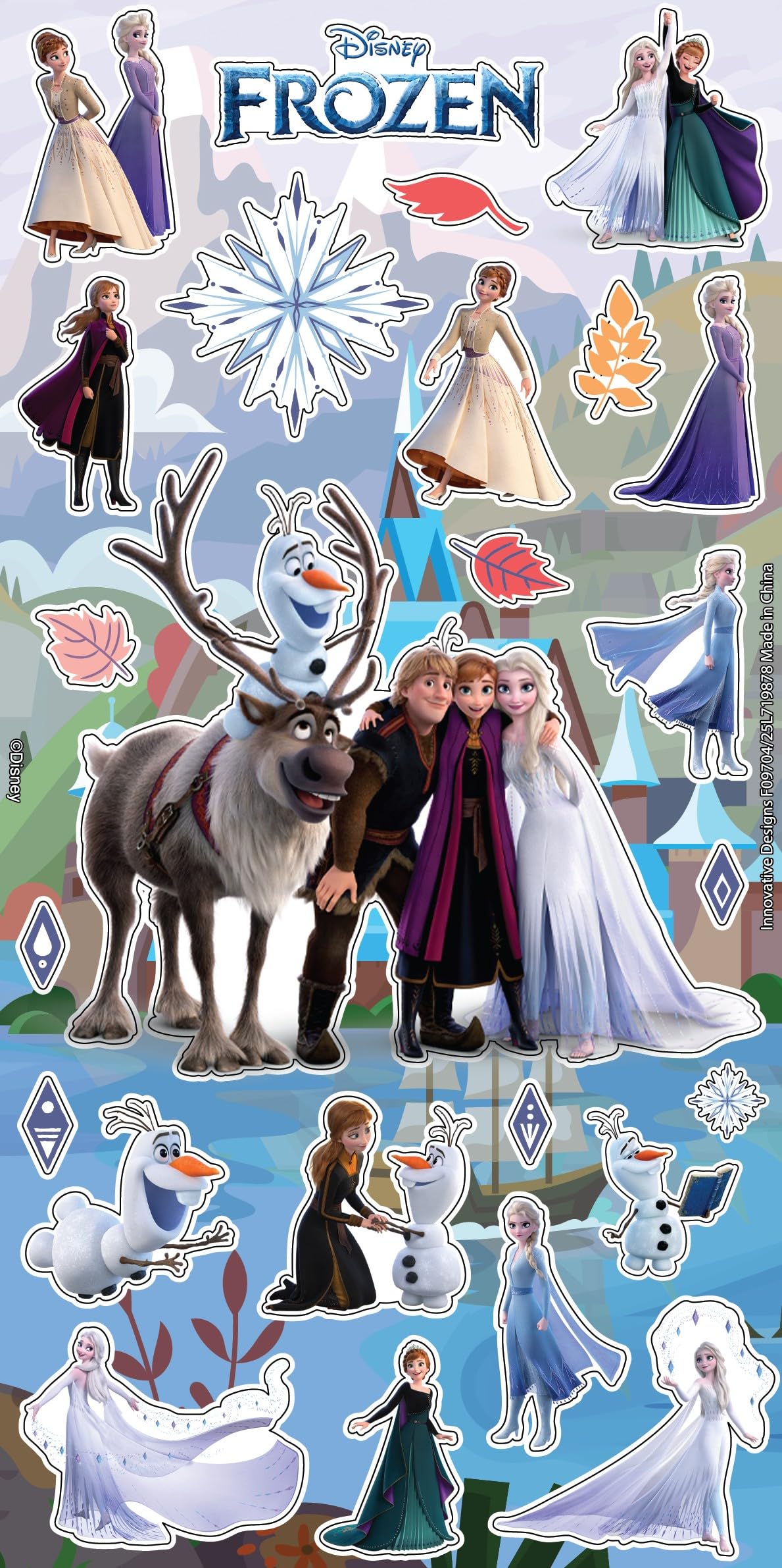Disney Prezenty dla dzieci na imprezę dla dzieci z 12 arkuszami naklejek z napisem "Królowa Śniegu" na przyjęcie urodzinowe i torebki