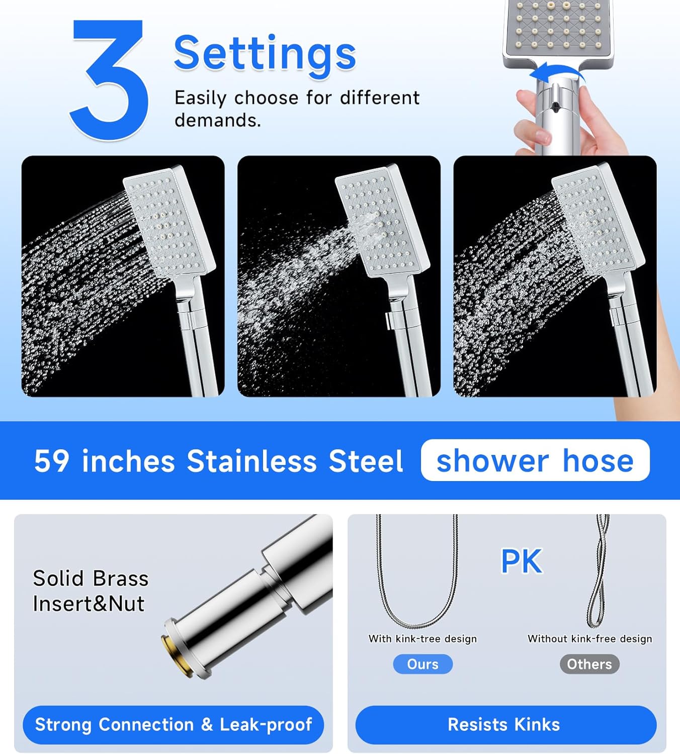 POPFLY Shower Panel Tower System with Shelf, LED Mist & Rain Shower Head, 304 Stainless Steel Shower Tower, 2 Body Jets, Tub Spout, Brushed