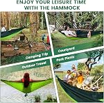 Camping Hammock, Double Hammock Premium Quality Nylon with 2 Tree Straps and 2 Metal Hooks, Lightweight for Backpacking, Camping Gear for Outdoor, Backpacking, Travel, Beach, Hiking