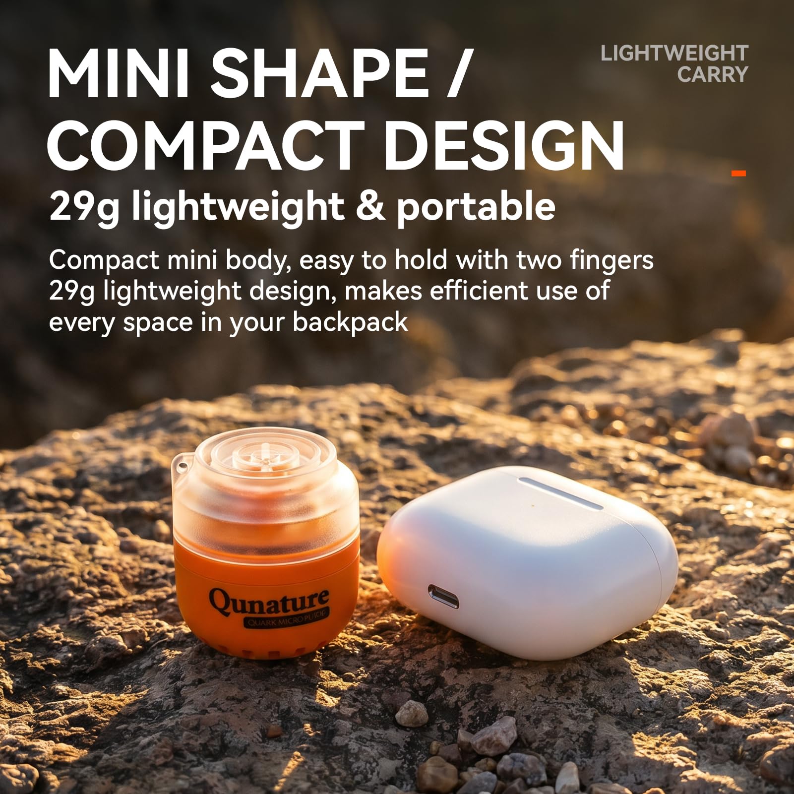 Mini pompe à air, sans batterie, type C, 5 kPa/400 l/min, 29 g, gonflage pour matelas pneumatique