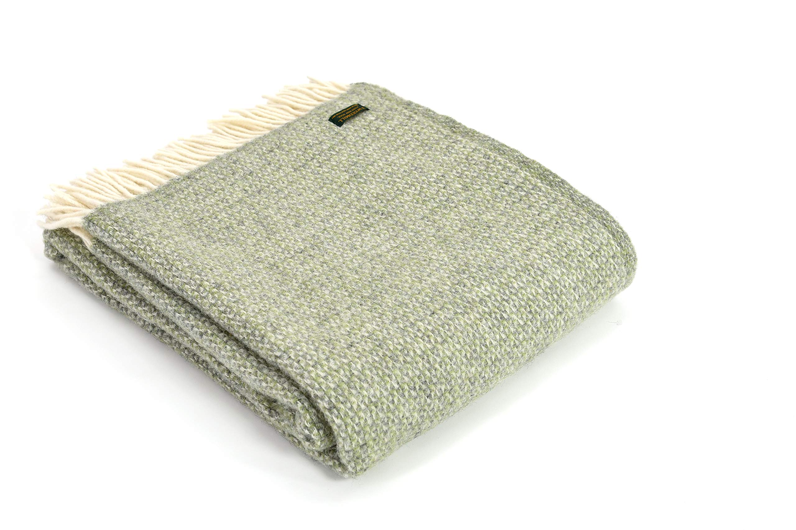 Tweedmill Textiles Illusion KNEE RUG Throw Blanket -100% Pure New Wool - BRITISH MADE - GREEN/GREY