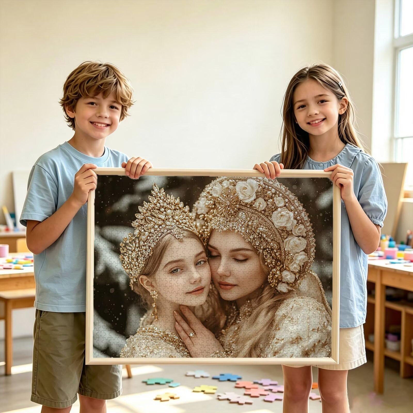 Niestandardowe zdjęcie puzzli, drewniane puzzle DIY 5000 sztuk dla